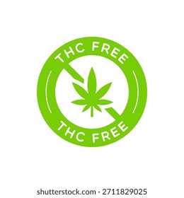 Etiqueta libre de THC redonda del Vector