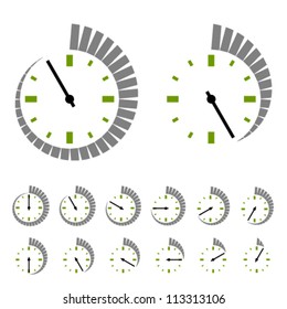 Vector round timer symbols