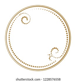 Vector round vintage frame on a white background