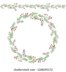 vector round wreath decor for your design