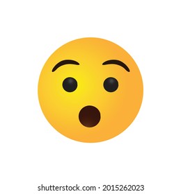 vector round yellow cartoon bubble Surprise Surprised emoticons comment social media Facebook Instagram Whatsapp chat comment reactions, icon template face emoji character message