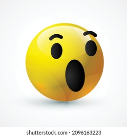 vector round yellow cartoon bubble Surprise Surprised emoticons comment social media funny icon lol wow famous art element chat comment reactions, icon template face emoji character message