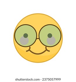 Vector round yellow emoticon set isolated on white background.