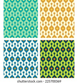 vector rounded Abstract Seamless Patterns Set in various colors