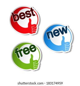 Vector rounded best choice symbols - new, best, free product