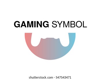 Vector rounded brand for gaming company or gaming portal. Logo design with symbol of game console.
