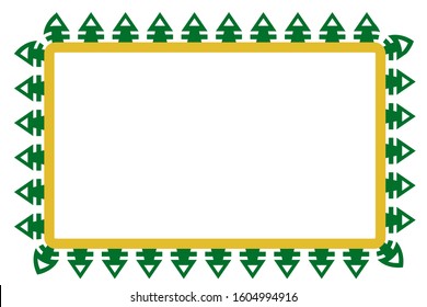 Vector Rounded Corner Rectangle Decoration Traditional House of Old Jakarta