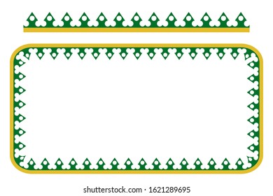 Vector Rounded Corner Rectangle Decoration Traditional House of Old Jakarta