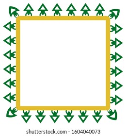 Vector Rounded Corner Square Decoration Traditional House of Old Jakarta
