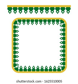 Vector Rounded Corner Square Decoration Traditional House of Betawi, Old Jakarta, Indonesia