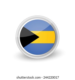 Vector rounded flag button icon of Bahamas