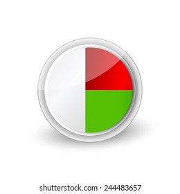Vector rounded flag button icon of Madagascar