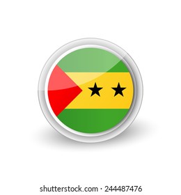 Vector rounded flag button icon of Sao Tome and Principe