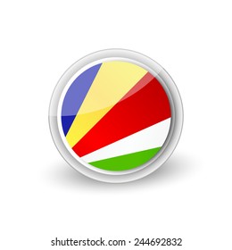 Vector rounded flag button icon of Seychelles