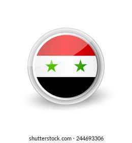 Vector rounded flag button icon of Syria