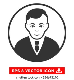 Vector Rounded Gentleman EPS vector icon. Illustration style is flat iconic gray symbol on a transparent background.