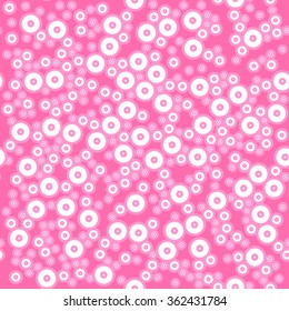 Vector rounded seamless pattern. Good for children, candy, or floral shop and store goods packaging, textile design.