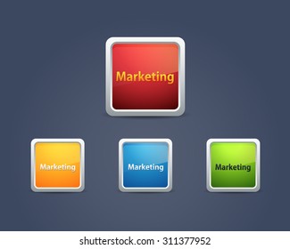 Vector Rounded Square Frames Marketing Icons