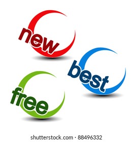 Vector rounded symbols - new, best, free