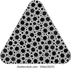 Vector rounded triangle covid-2019 mosaic icon organized for lockdown wallpapers. Rounded triangle mosaic is made with random covid infection items.