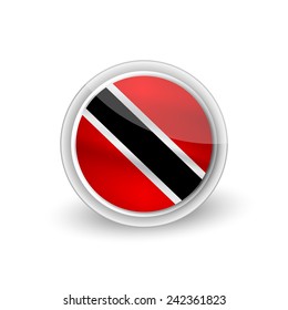 Vector rounded waving flag button icon of Trinidad and Tobago