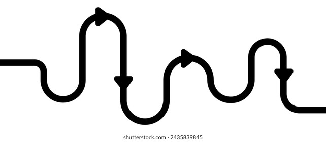 Vector route, instructions for use, guide. Vector illustration of a route with signs. illustration on isolated background. Template for your design. EPS10
