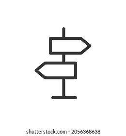 Icono de línea de ruta del vector. Símbolo con estilo de contorno de moda. Ilustración vectorial aislada en un fondo blanco. 