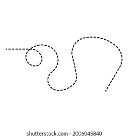 Vector route path travel illustration direction line road. Way plan route path navigation point track design map. Concept abstract trip isolated white transport distance dash black path marker.
