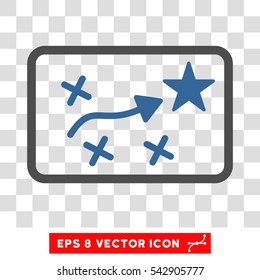 Vector Route Plan EPS vector icon. Illustration style is flat iconic bicolor cobalt and gray symbol on a transparent background.
