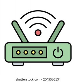 Vector Router Filled Outline Icon Design
