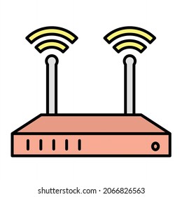 Vector Router Filled Outline Icon Design
