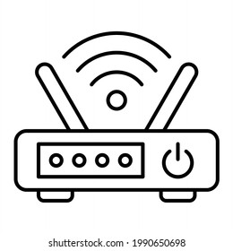 Diseño del icono de contorno del enrutador de vector
