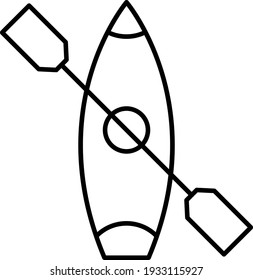 Vector Rowing Boat Outline Icon Design
