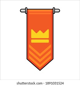 Vector royal banner with kings crown symbol. Can be used for game assets, clip art, icons, symbol, etc.