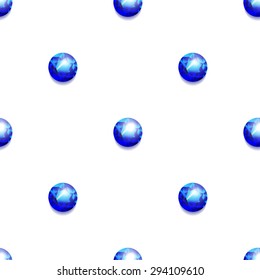 Vector royal blue diamond seamless pattern. Rich gem background.