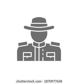 Vector royal Canadian Mounted Police grey icon.