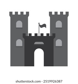 Vector of a royal fortress. Illustration of a building isolated on a white background