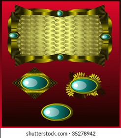 Vector of Royal Gold Buttons