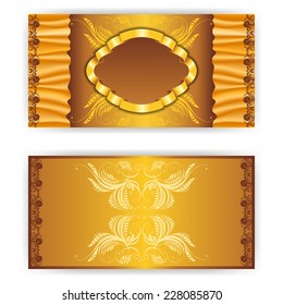 Vector royal gold invitation card with frame, place for text