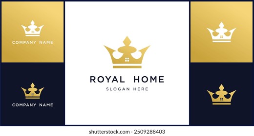 vector of royal home logo and icons, can be used in various media easily, editable