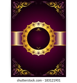 Vector royal invitation card in an old-style with frame, place for text
