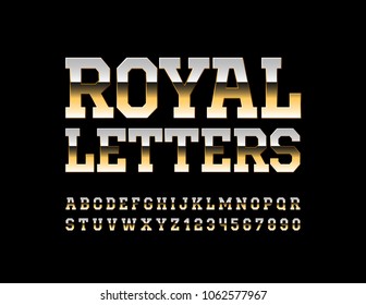Vector Royal Letters. Chic glossy Font. Luxury Glamour Alphabet, Numbers and Symbols
