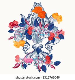 Vektor königliche Lilie Design mit Blumen