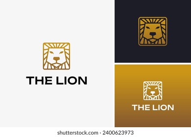 Vector royal lion king mane gold golden logo design