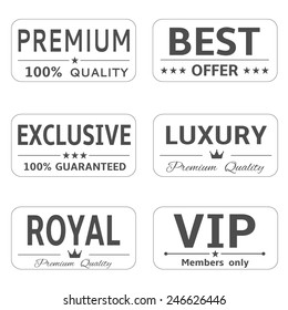 Vector royal luxury premium vip exclusive label set