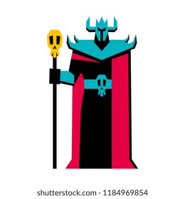 Vector RPG Medieval Fantasy Dark Lord Character  Isolated