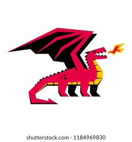 Vector RPG Medieval Fantasy Dragon Character  Isolated