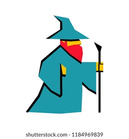 Vector RPG Medieval Fantasy Wizard Character  Isolated