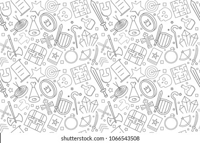 Vector Rpg Pattern. Rpg Seamless Background