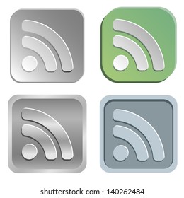 Vector rss buttons - four styles